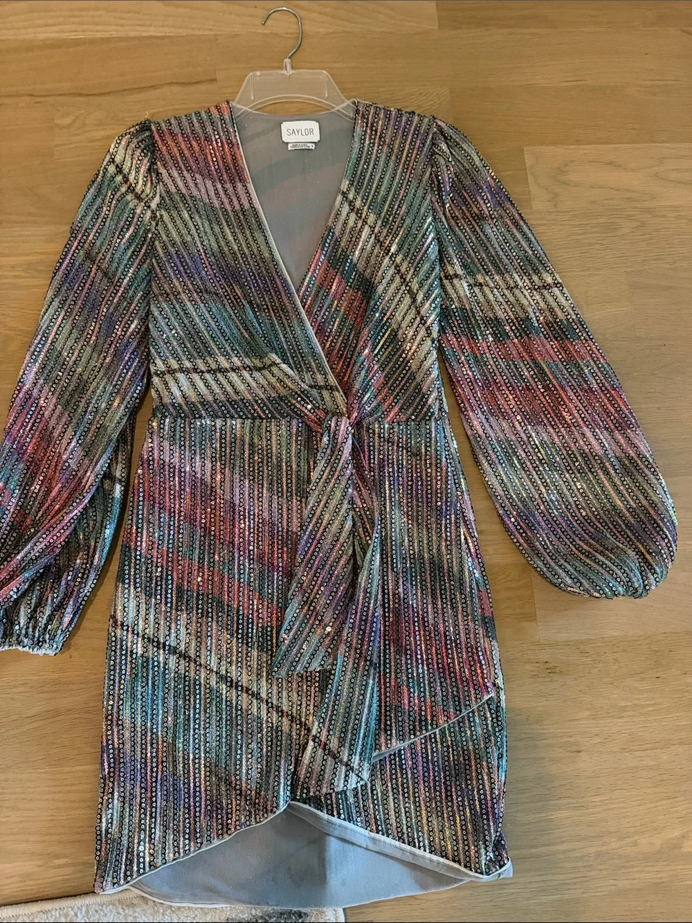 SAYLOR Multicolor Sequin Wrap Dress
